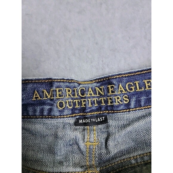 American Eagle Jeans Mens 30x36 (31x33) Slim Straight Mid Rise Stretch Blue READ - Picture 9 of 14